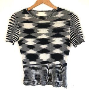 Vintage Missoni Knit Top Black and White